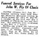 John Wesley Fly Obituary