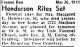 Margaret (Kirkwood) Henderson Funeral Notice