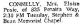 Laura Eloise (Posey) Connelly Death Notice