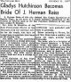 J. Herman Reiss and Gladys Hutchinson Wedding Announcement