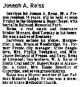 Joseph Adam Reiss Obituary